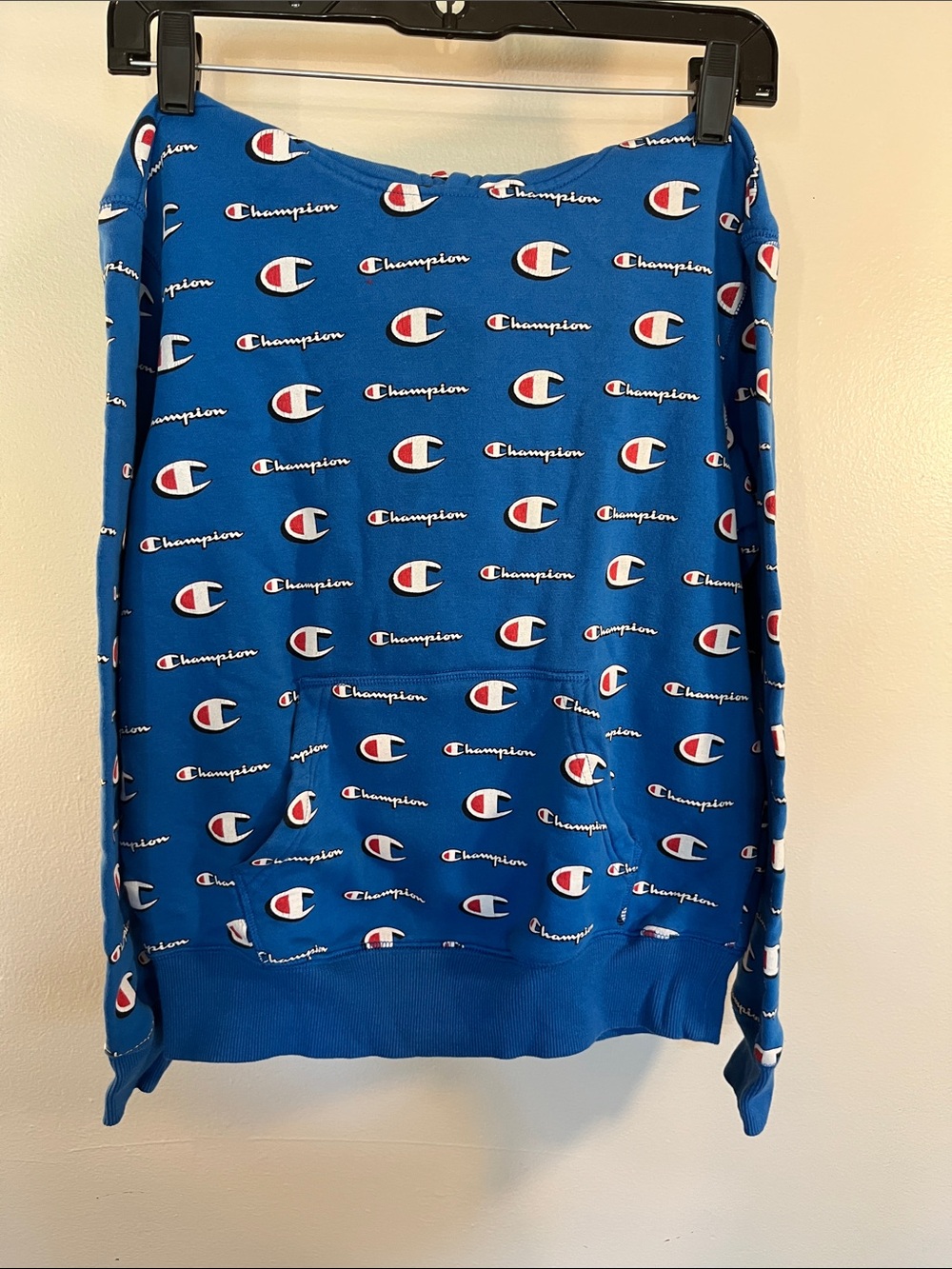 Champion Kids Blue Allover Logo Crewneck Sweatshirt